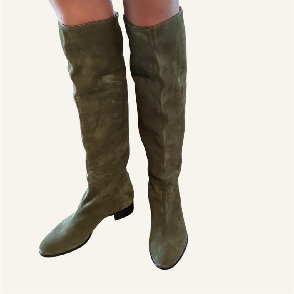 SANTONI Olive Green Knee-High Women's Boots🌸 - Picture 16 of 16